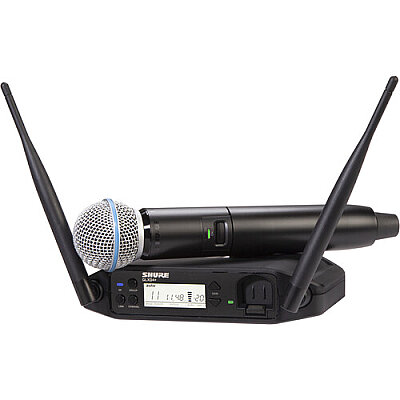 Shure GLXD24+/B58 Çift Bantlı Dijital Kablosuz El Mikrofonu Sistemi - 1