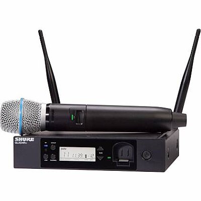 Shure GLXD24R+/B87A-Z3 Çift Bantlı Dijital Kablosuz Rack El Mikrofonu Sistemi - 1