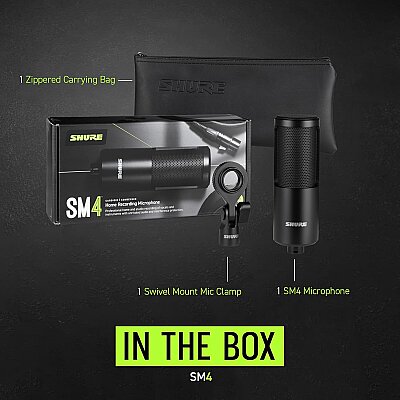 Shure SM4K-KIT Çift Diyaframlı Kondenser Home Stüdyo Kayıt Mikrofonu (Shock Mount + Pop Filtre + Kılıf Set) - 1
