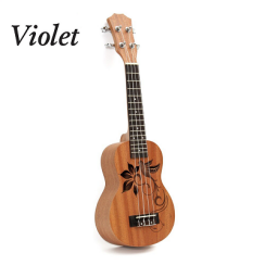 Violet NK-21 Ahşap Kuş ve Çiçek Desenli Soprano Ukulele - 2