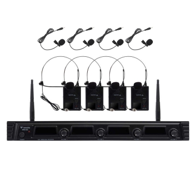 Westa WM-404T - 4'lü Yaka/Kafa Mikrofon Seti UHF Kablosuz - 1